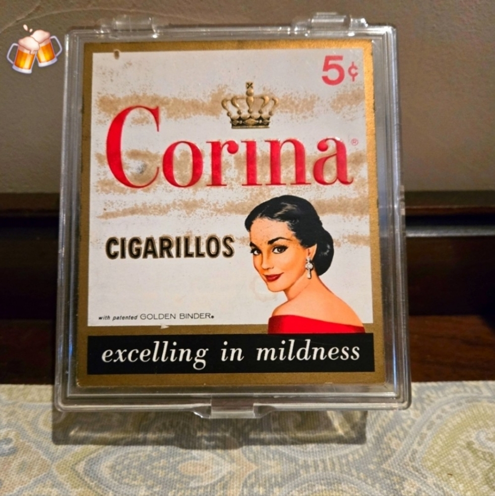 Vintage Corina 5 Cent Cigarillos Clear Plastic cigar Box